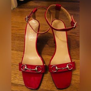 Vintage Gucci Red Patent Leather Sandals—Mint Condition